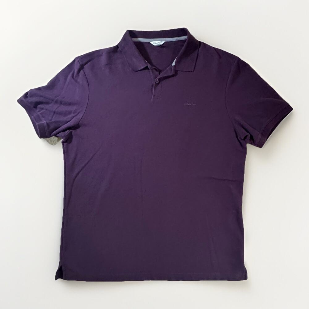 Calvin Klein Men’s Deep Purple Short Sleeve Polo Shirt Size M